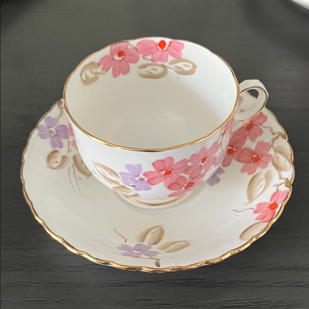 Floral Teacup and Saucer Set